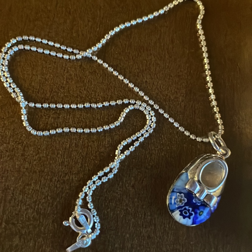 Murano Glass Shoe Necklace